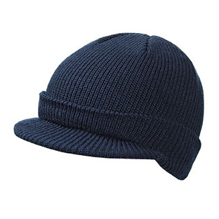 KNITTED CAP WITH PEAK ID962 Navy